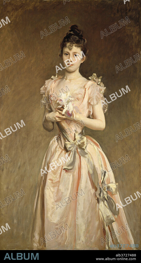 JOHN SINGER SARGENT. Miss Grace Woodhouse. Dated: 1890. Dimensions: overall: 162.9 x 94 cm (64 1/8 x 37 in.)  framed: 177.5 x 108.3 cm (69 7/8 x 42 5/8 in.). Medium: oil on canvas.