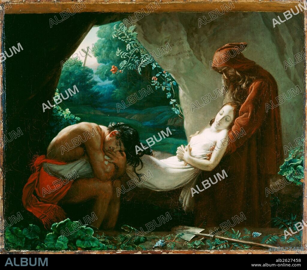 Burial of Atala; After Anne-Louis Girodet de Roucy-Trioson, French, 1767 - 1824; after 1808; Oil on canvas; Unframed: 50.5 x 61.9 cm (19 7/8 x 24 3/8 in.), Framed: 75.6 x 87.6 x 10.2 cm (29 3/4 x 34 1/2 x 4 in.).