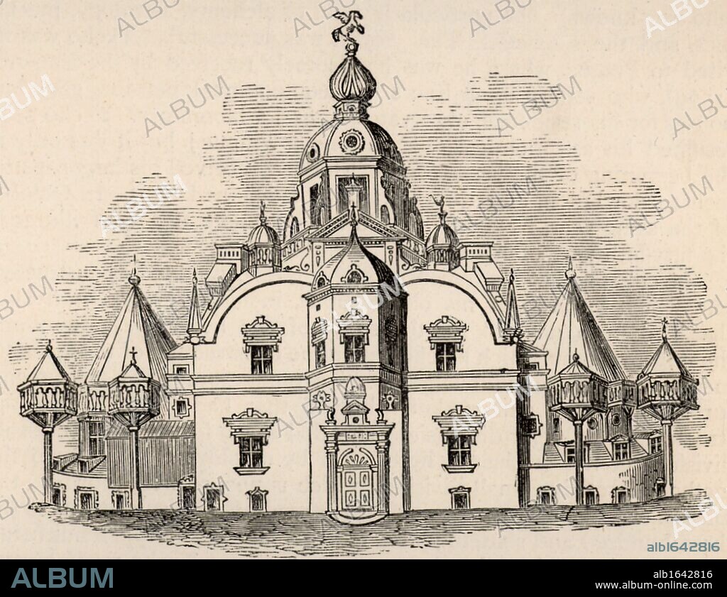 Uraniborg, Tycho's observatory on the island of Hven, Denmark. Tycho Brahe (Tyge Ottesen Brahe - 1546-1601) Danish astronomer, astrologer and alchemist who built astronomical instruments which enabled him to make the most accurate observations of his time.  Engraving, c1881. (Photo by: Universal History Archive/UIG via Getty Images).