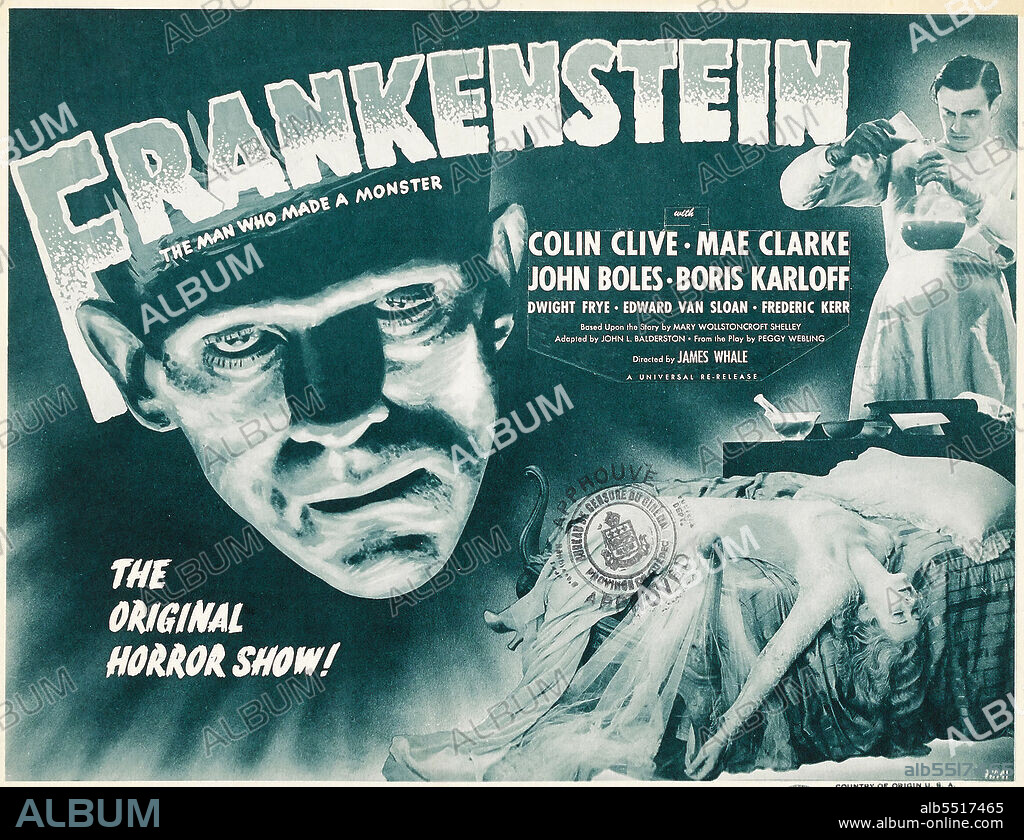 BORIS KARLOFF y COLIN CLIVE en EL DOCTOR FRANKENSTEIN, 1931 (FRANKENSTEIN), dirigida por JAMES WHALE. Copyright UNIVERSAL PICTURES.