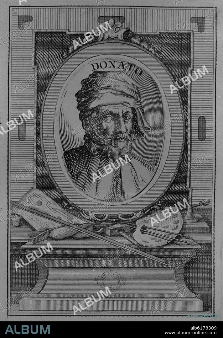 RETRATO DE DONATO BRAMANTE (1444/1514) - ARQUITECTO Y PINTOR S XV - GRABADO S XIX.
