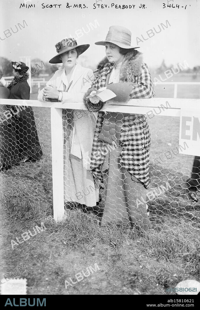 Mimi Scott and Mrs. Stev. Peabody Jr., Photograph shows Jeanne Marie 'Mimi' Scott with Mrs. Steven Peabody Jr., between ca. 1910 and ca. 1915, Glass negatives, 1 negative: glass.