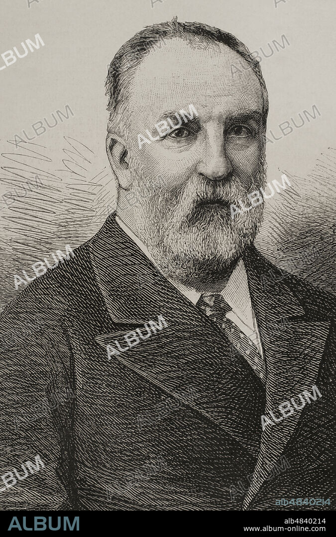Antonio María de Orleans (1824-1890). Príncipe francés. Duque de Montpensier. Infante de España por su matrimonio con la infanta María Luisa Fernanda, hermana de la reina Isabel II. Retrato. Grabado. La Ilustración Española y Americana, 1878.