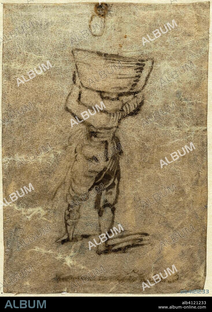 Man with a big cock on the head. Draughtsman: Harmen ter Borch (mentioned on object). Dating: in or after 1653 - 1677. Place: Zwolle. Measurements: h 105 mm × w 75 mm.