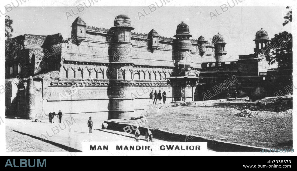 Man Mandir, Gwalior, Madhya Pradesh, India, c1925. The Man Mandir Palace was built between 1486 and 1517 by Raja Mansingh. Cigarette card produced by the Westminster Tobacco Co Ltd, Indian Empire, 2nd series.