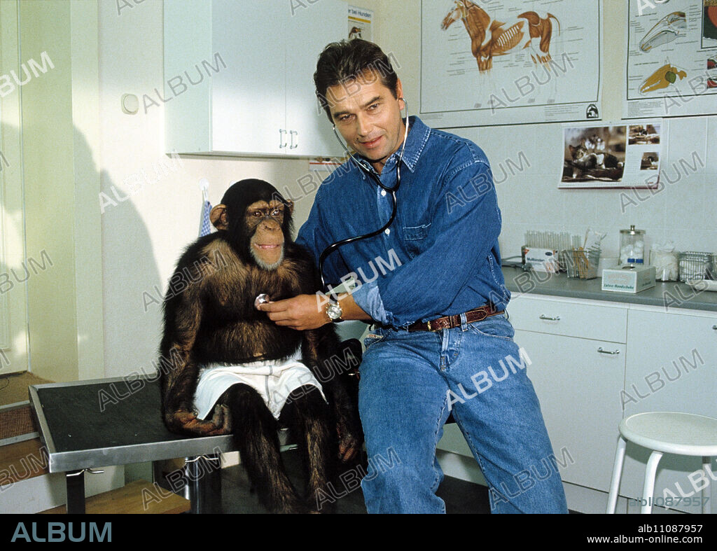 UNSER CHARLY / Little monkey - big love D 1995 / Dr. Martin (RALPH SCHICHA) and his new patient, a little chimpanzee.