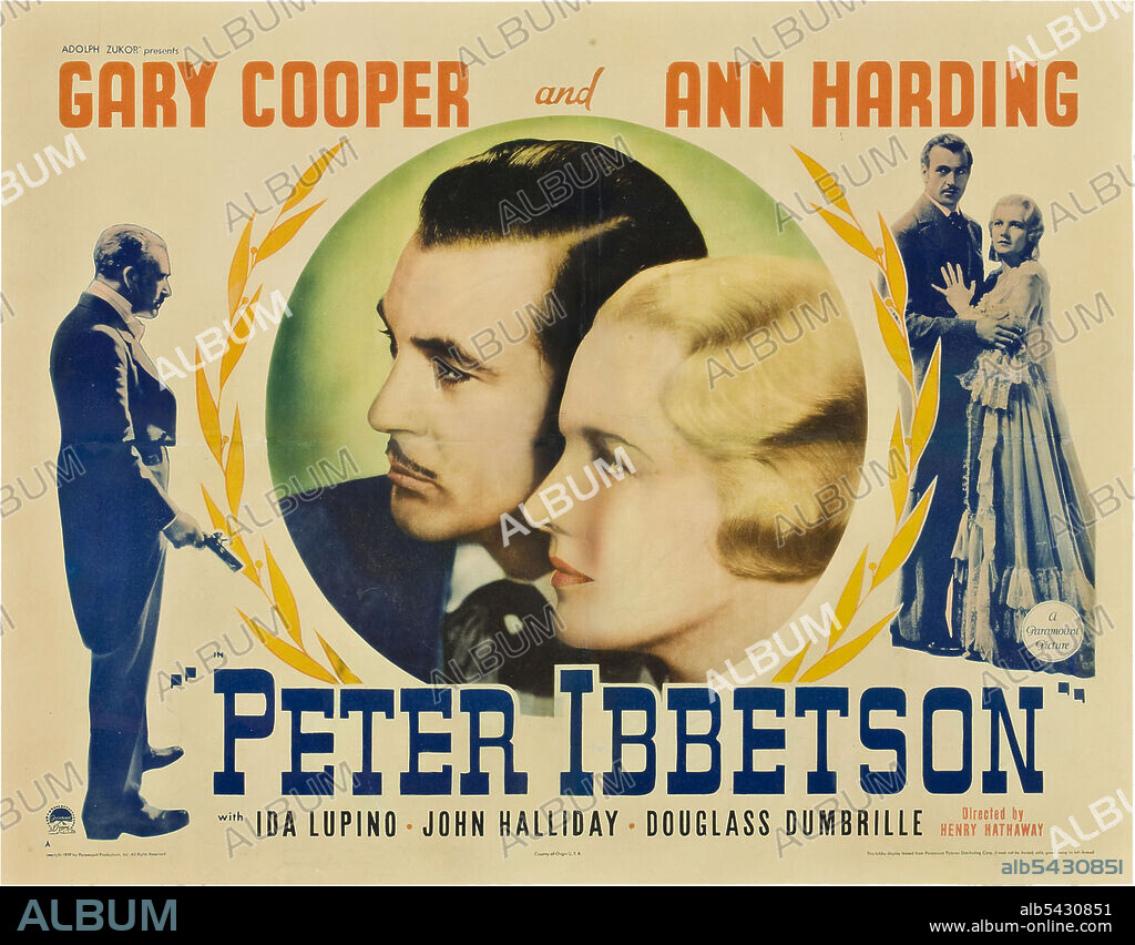 ANN HARDING and GARY COOPER in PETER IBBETSON, 1935, directed by HENRY HATHAWAY. Copyright PARAMOUNT PICTURES.