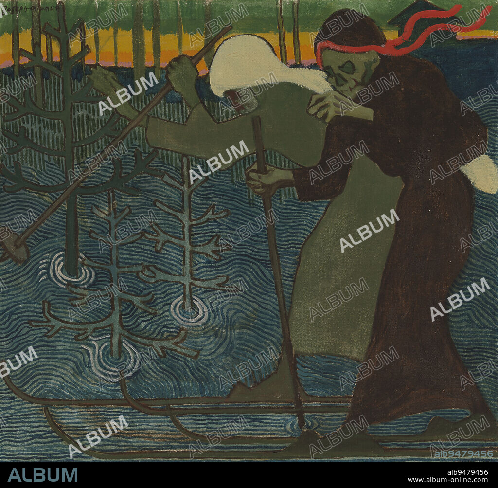 Joseph Alanen, 2.11.1885, Tampere, 6.5.1920, Helsinki, Disease and Death, 60.5 × 65.5 cm, oil, tempera.