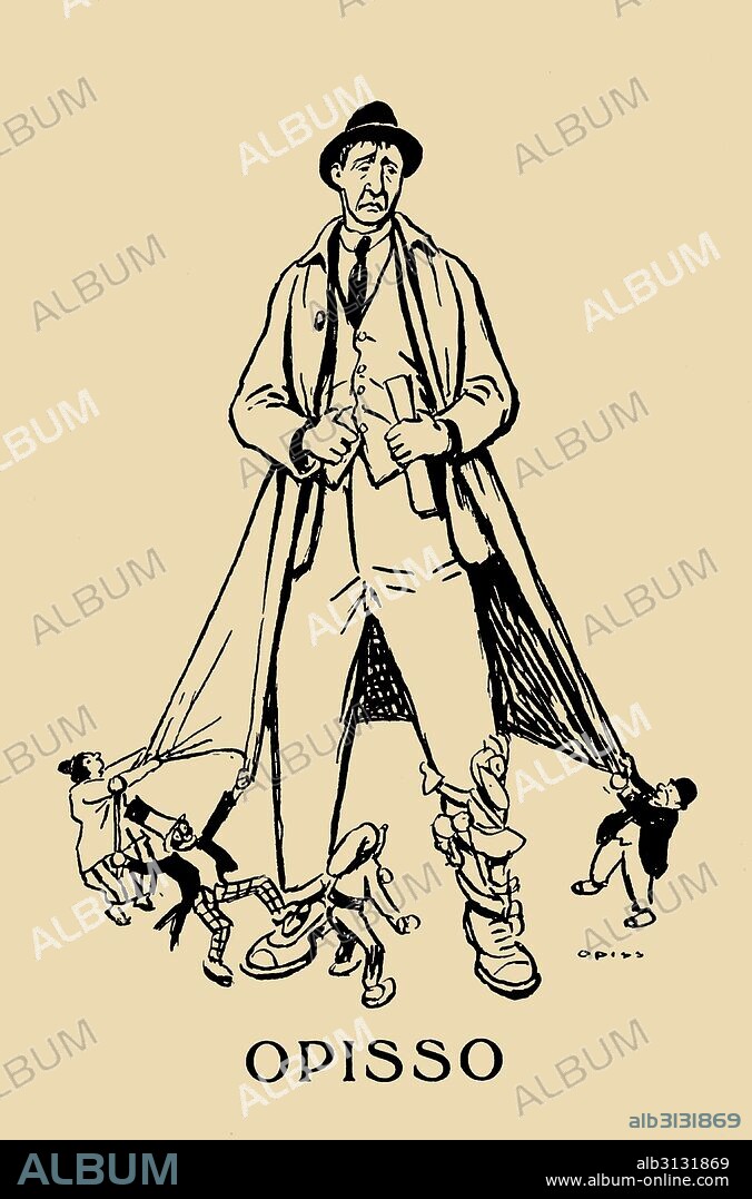 Ricard Opisso Sala (1880-1966), dibujante y caricaturista catalán. Autocaricatura de 1923.