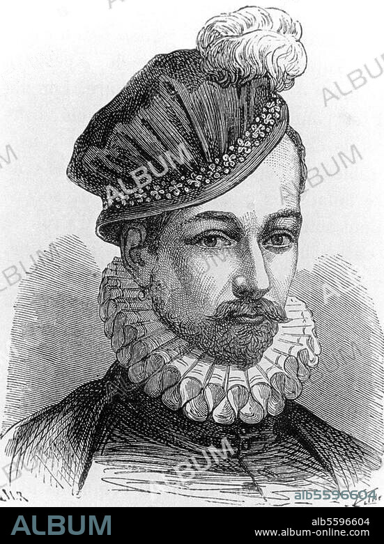 Karl IX., König von Frankreich (1560-74), Saint-Germain-en-Laye 27.6.1550 - Vincennes 30.5.1574. Porträt. Holzstich (Buchillustration), 1875. (Signatur unleserlich).