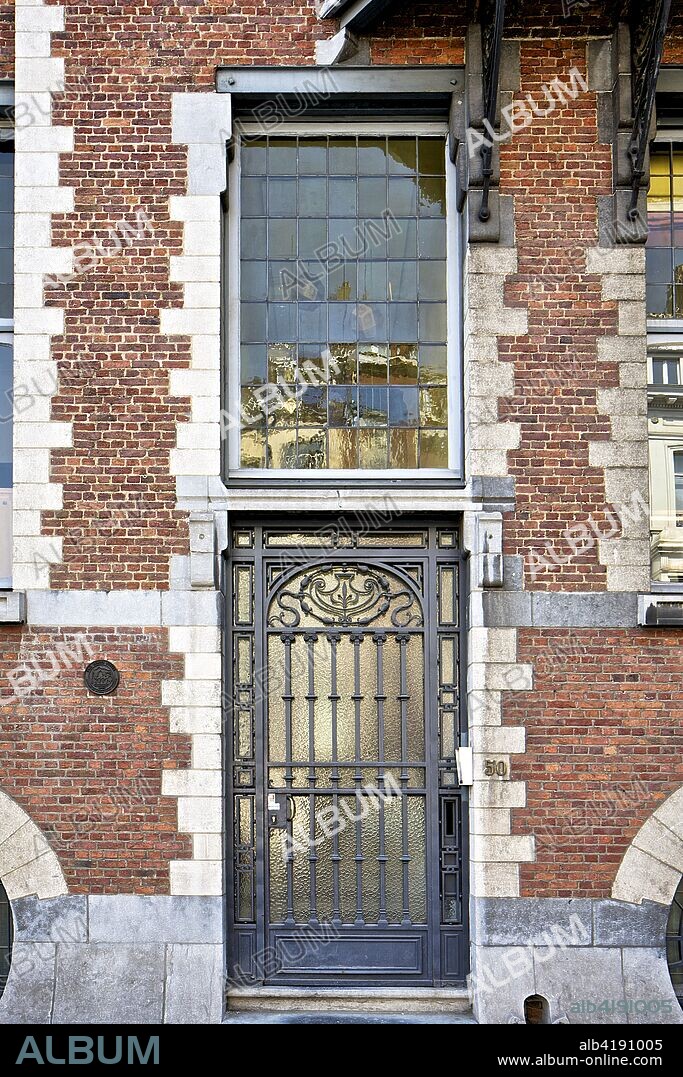 The Hotel Tassel, 6, Rue Paul-Emile Jansonstraat, Brussels, Belgium, 2015. The Hotel Tassel is a town house built in 1893-94 by Victor Horta for the Belgian scientist and professor Emile Tassel. It is generally considered as the first true Art Nouveau building, because of its highly innovative plan and its groundbreaking use of materials and decoration. It was designated as a UNESCO World Heritage Site in 2000.