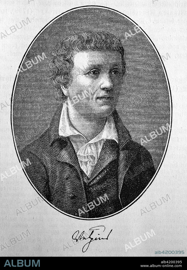 Christian August Vulpius,1762-1827, a German novelist and dramatist, woodcut from the year 1880.