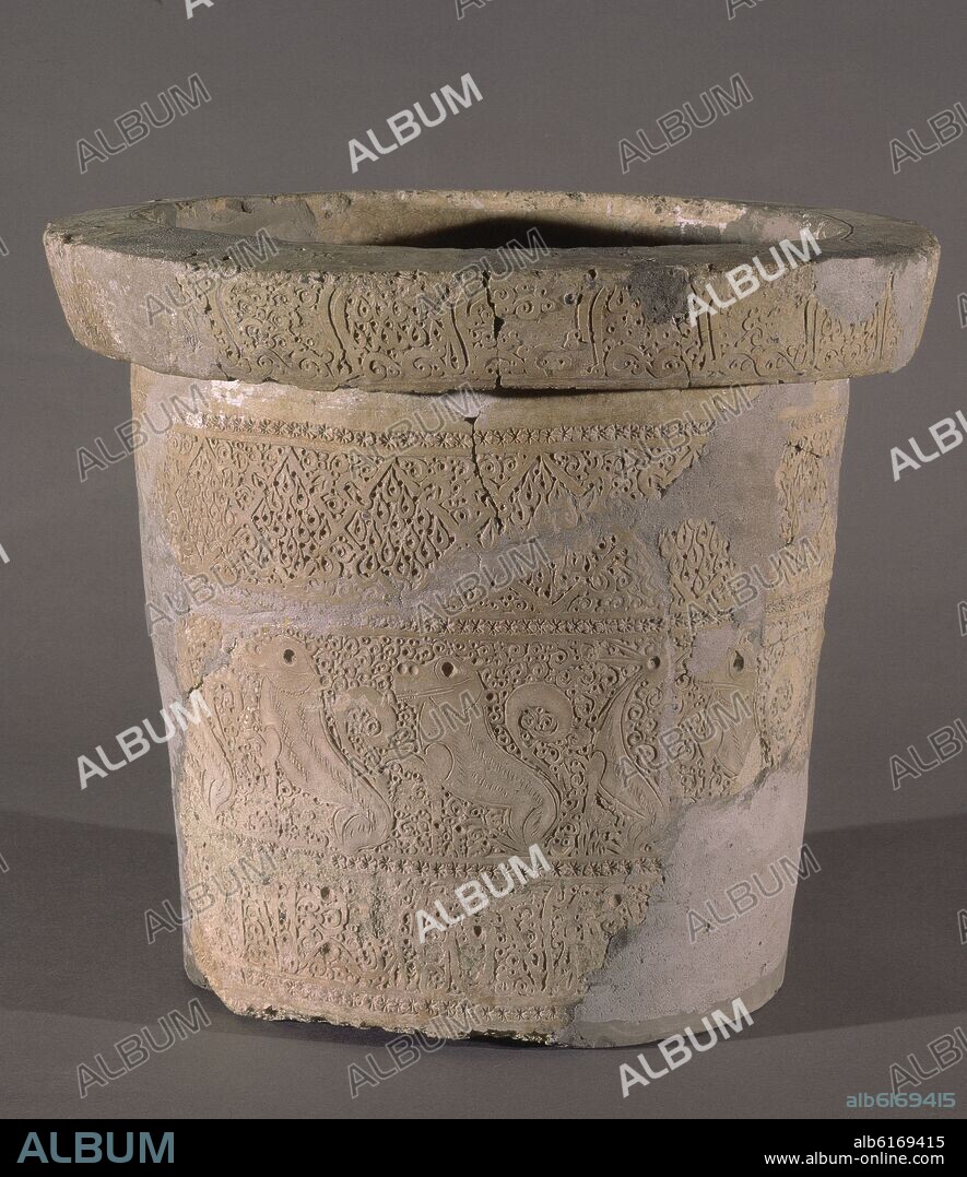 TINAJA MURCIANA DECORACION APLICADA Y ESTAMPILLADA ALMOHADE - SIGLO XIII.