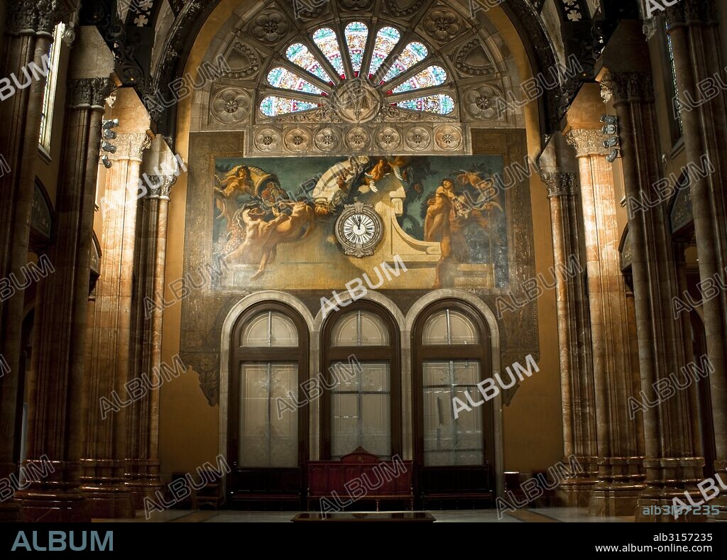 ENRIC SAGNIER, JOSEP MARIA SERT and JOSEP DOMÈNECH I ESTAPÀ. Pinturas de Jose Mª Sert, Sala de Passos Perdusts, Palau de la Justicia, Barcelona.