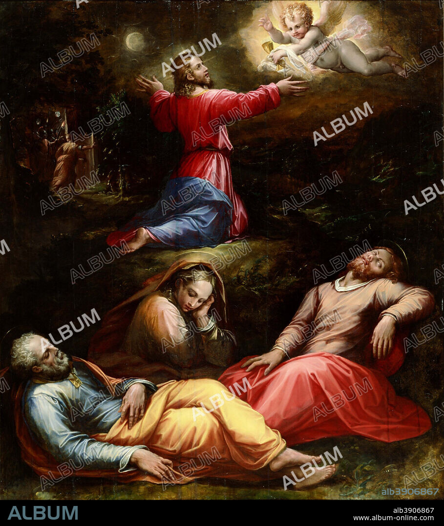 GIORGIO VASARI. The Garden of Gethsemane. Date/Period: Ca. 1570 (?). Painting. Oil on panel oil on panel. Height: 1,435 mm (56.49 in); Width: 1,270 mm (50 in).