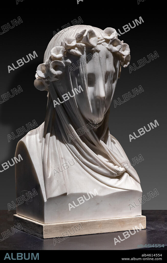 Raffaele Monti: "Veiled Dame", 1845, marble sculpture.