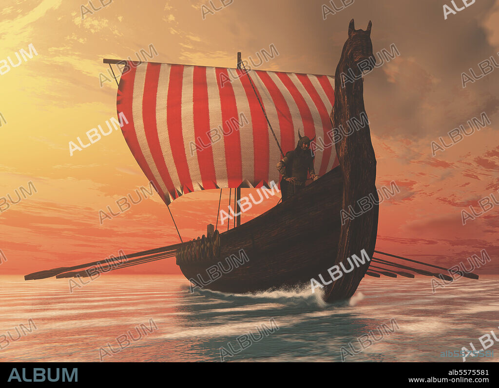 A Viking longboat sails to new shores for trading and companionship.