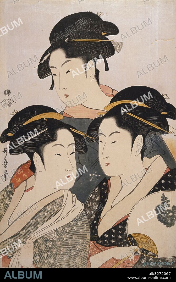 TÃƒÂ´ji san bijin] = [Three beauties of the present day], Kitagawa, Utamaro (1753?-1806), (Artist), Date Created: 1793.