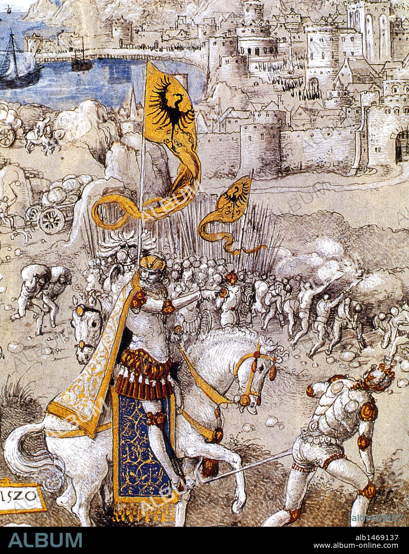 HISTORIA DE LA GALIA. Se inicia hacia el s. VII a. C. con la fundación de Marsella por los griegos focenses. En tiempos de César (h. 100-44 a. C.) toda la Galia estaba distribuida entre los aquitanos, los galos y los belgas. "CESAR Y SUS TROPAS ASEDIAN UNA CIUDAD BRETONA". Representación en un códice miniado del s. XVI. Castillo de Chantilly. Francia.