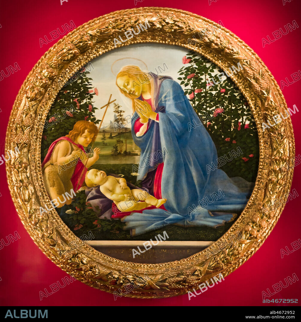 Palazzo Farnese: "Madonna adorante il Bambino con San Giovannino", di Sandro Botticelli (Alessandro di Mariano di Vanni Filipepi, Firenze, 1º marzo 1445 Firenze, 17 maggio 1510).