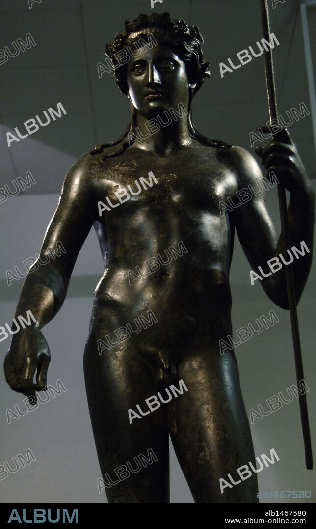Dionysus statue. Bronze. 2nd century. Detail. Roman National Museum. Palazzo Massimo. Rome. Italy.