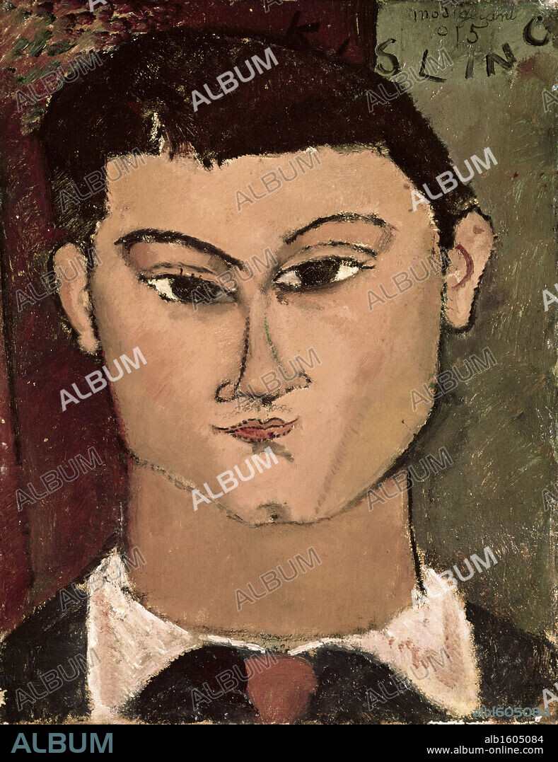 Portrait of the Painter Moise Kisling   1908  Amedeo Modigliani (1884-1920 Italian)  Oil on canvas  Pinacoteca di Brera, Milan, Italy.