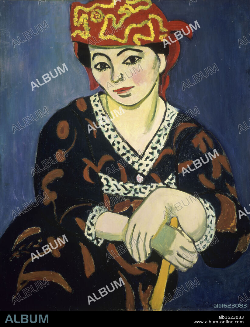 The Red Madras Headdress by Henri Matisse, 1907, 1869-1954, USA, Pennsylvania, Merion, Barnes Foundation.