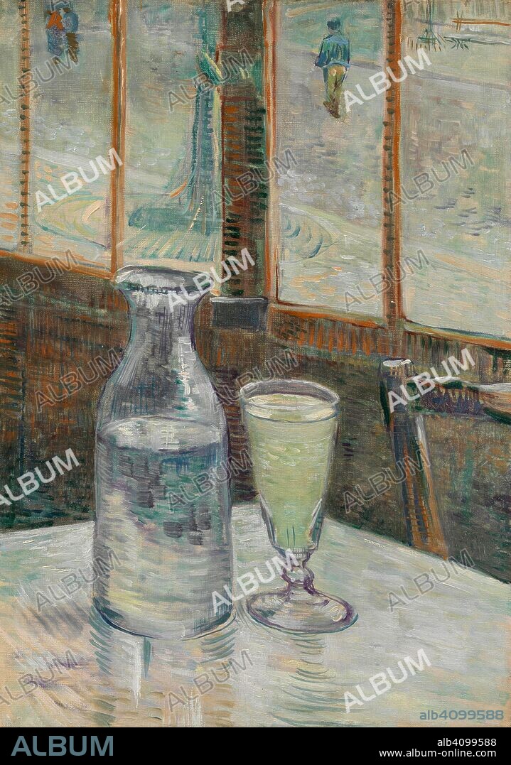 VINCENT VAN GOGH. Café Table with Absinthe. Date: February-March 1887, Paris. Dimensions: 46.3 cm x 33.2 cm, 60 cm x 47 cm.