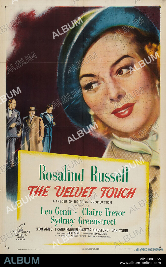 Poster de HEDDA GABLER: CAE EL TELON, 1948 (THE VELVET TOUCH), dirigida por JOHN GAGE. Copyright RKO.