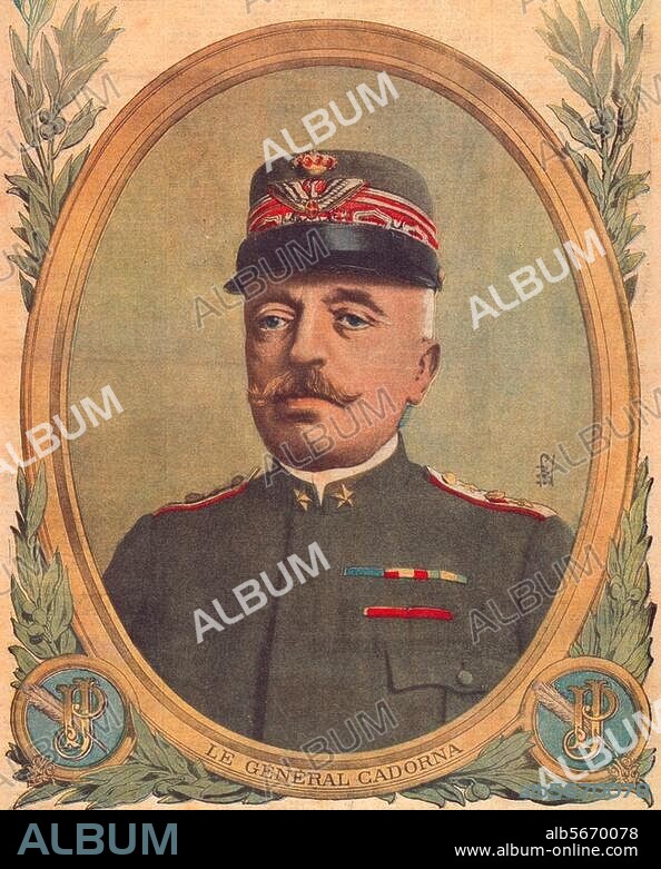 ANONYME. Cardorna, Luigi comte ; maréchal d'Italie (chef de l'état-major de l'armée italienne en 1914-17) ; Pallanza 4.9.1850 - Bordighera 21.12.1928. "Le Général Cadorna / Commandant en Chef des Armées Italiennes". Imp. en coul., portrait. Tirée de :. Le Petit Journal, Supplément illustré, 27ème année, Paris, 24 septembre 1916. Berlin, Sammlung Archiv für Kunst und Geschichte.