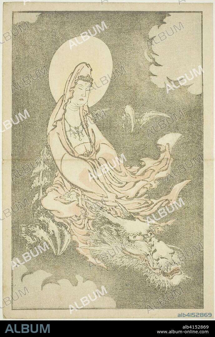 Goddess Riding a Dragon, from The Picture Book of Realistic Paintings of Hokusai (Hokusai shashin gafu). Katsushika Hokusai ?? ??; Japanese, 1760-1849. Date: 1809-1819. Dimensions: 33.9 x 22.6 cm. Color woodblock print (album sheet). Origin: Japan.