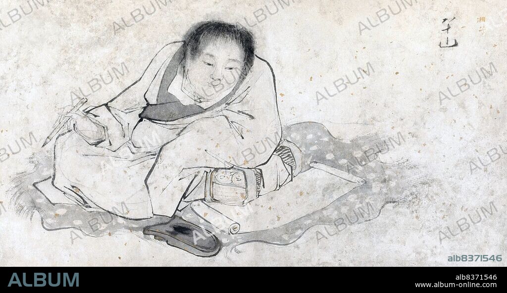 Han Xiangzi, whose courtesy names were Qingfu and Beizhu, is a Chinese mythological character and one of the Eight Immortals. Han Xiangzi is believed to have been known as Han Xiang before his immortality, and was born in the Tang Dynasty, the grandnephew of promiment poet and scholar Han Yu.<br/><br/>. Han Xiangzi became an immortal under the tutelage of Lu Dongbin, another of the Eight Immortals, who taught him the Taoist magical arts that would eventually lead to his apotheosis and immortality. He is often depicted with a 'dizi' (Chinese flute), and has therefore been regarded as the patron deity of flutists. Han Xiangzi is believed to have been the composer of the Taoist musical piece 'Tian Hua Yin'.