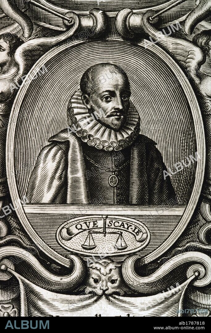 MONTAIGNE, Michel Eyquem de (Castillo de Montaigne, 1533-1592). Escritor francés. Su pensamiento es una sabiduría que, bajo aspectos estoicos, se fuerza a mantener el ocio, la felicidad y la libertad del hombre en ese periodo turbulento, unas veces con ayuda de la razón y otras de la naturaleza. De sus obras destacan "Ensayos" y "Diario de viaje".