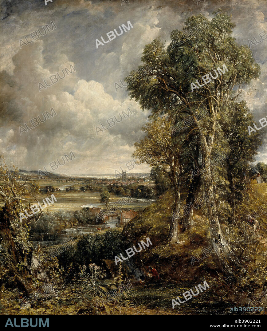 JOHN CONSTABLE. The Vale of Dedham. Date/Period: 1828. Painting. Oil on canvas. Height: 1,220 mm (48.03 in); Width: 1,445 mm (56.88 in).