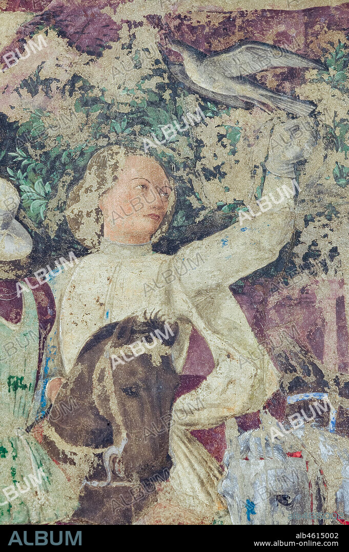 Ferrara: Palazzo Schifanoia, Hall of the Months, Lower section: Life scenes of Borso d'Este's court, on a project by Cosmé Tura e realised by painters of the Ferrara school, about 1468 - 1470. Detail.
