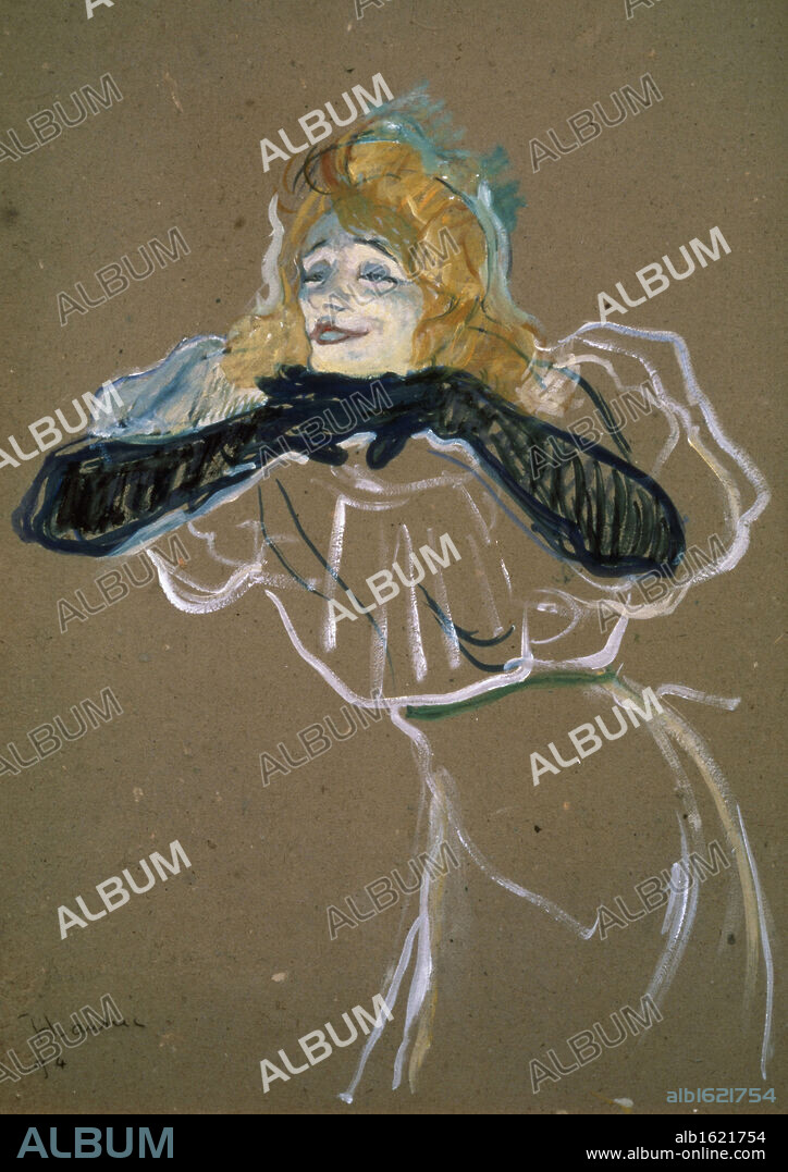 HENRI DE TOULOUSE LAUTREC. La Chanteuse: Yvette Gilbert   1894   Henri de Toulouse-Lautrec (1864-1901/French)   Pushkin Museum of Fine Arts, Moscow.