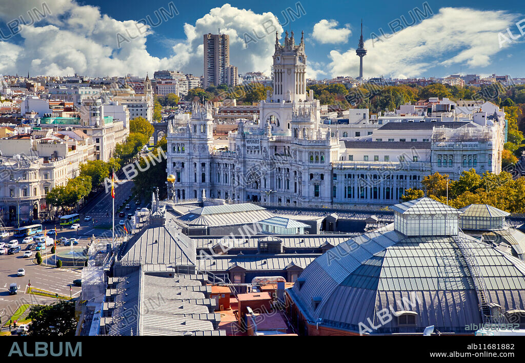 Main Post Office, Casa de Correos y Telegrafos, Plaza Cibeles, Madrid, Spain, Europe.