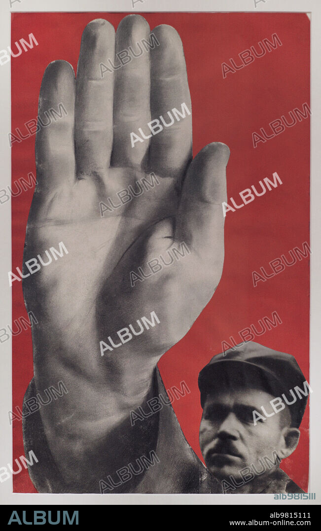 GUSTAV KLUTSIS (1895-1938). LATVIAN ARTIST.. Gustav Klutsis (1895-1938). Artista ruso-letón. Diseño de los carteles "Obreros y obreras: Todos por la reelección de los soviets! y "¡Cumplamos el plan de grandes proyectos!", 1930. Fotomontaje, gouache, lápiz y carboncillo sobre papel, 56,8 x 36 cm.