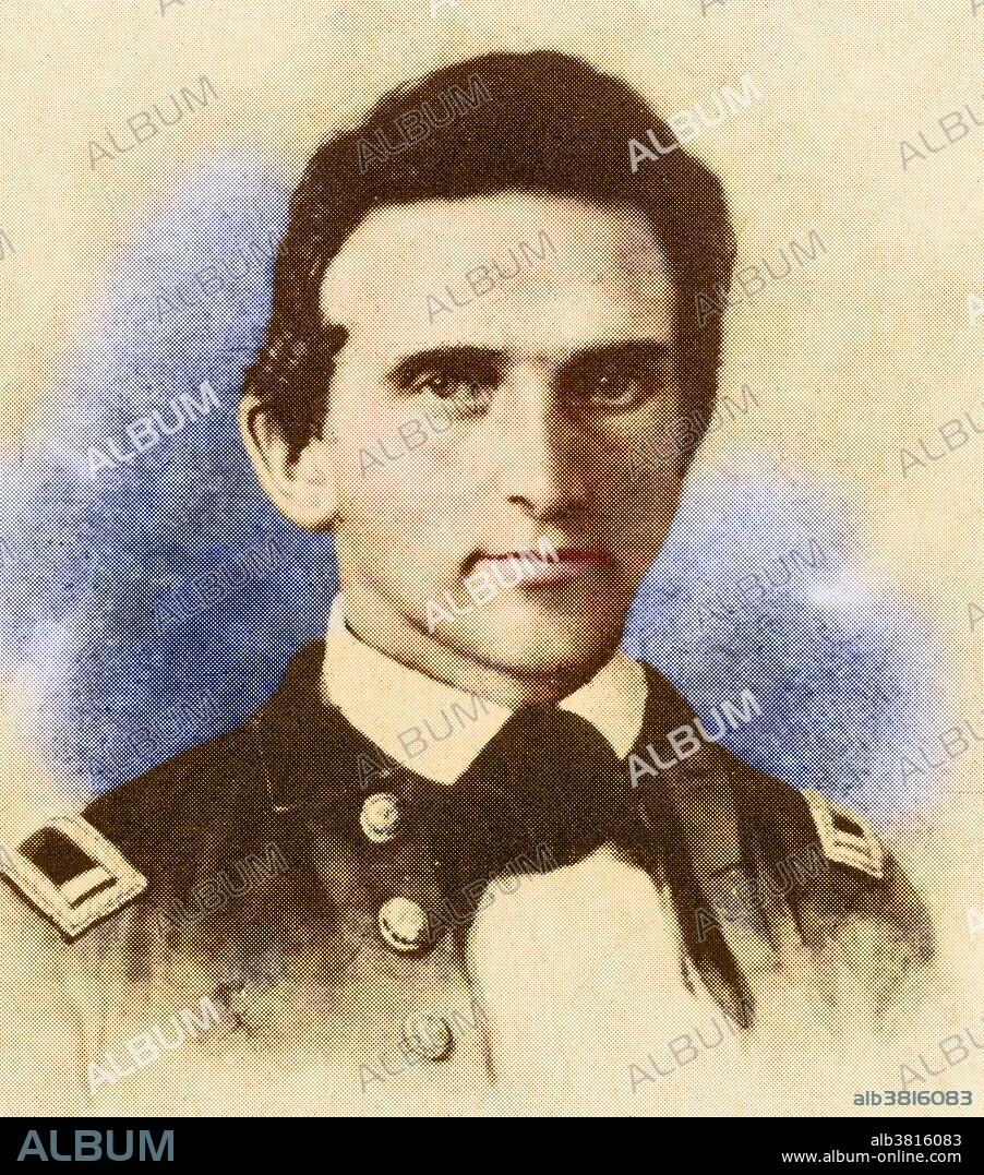 Color enhanced portrait of Thomas Jonathan "Stonewall" Jackson (January 21, 1824 - May 10, 1863), a Confederate General during the American Civil War. Jackson is considered to be one of the most gifted tactical commanders in American history. His Valley Campaign and his envelopment of the Union Army at Chancellorsville are studied as examples of innovative and bold leadership. He excelled in the First Battle of Bull Run (where he received the nickname "Stonewall"), Second Bull Run, Antietam, and Fredericksburg. Confederate pickets accidentally shot him at the Battle of Chancellorsville on May 2, 1863 and though he survived his arm had to be amputated. He died of complications of pneumonia eight days later. His death was a severe setback for the Confederacy, not from just a military standpoint but also the morale of its army and of the general public.