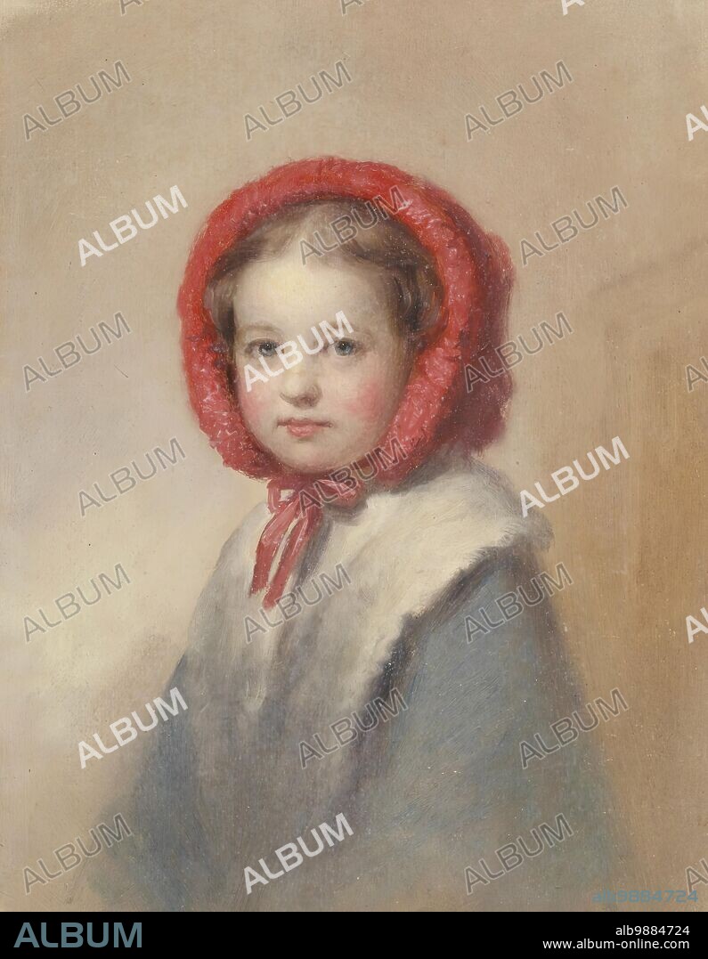 GEORGE AUGUSTUS BAKER. Little Girl in a Red Bonnet, 19th century.