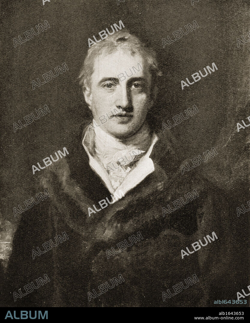 Robert Stewart, Viscount Castlereagh, Marquis of Londonderry, 1769-1822. From the painting by Sir. Thomas Lawrence.