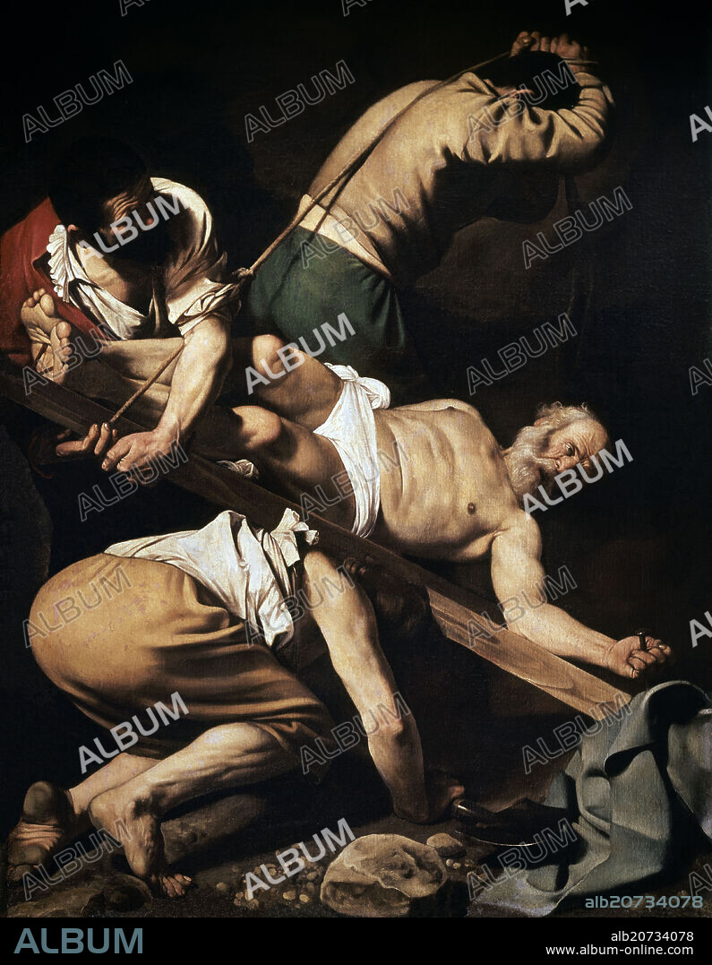 MICHELANGELO MERISI DA CARAVAGGIO (1573-1610). LA CRUCIFIXION DE SAN PEDRO - 1600/1601 - OLEO/LIENZO - 230x175 cm - BARROCO ITALIANO.