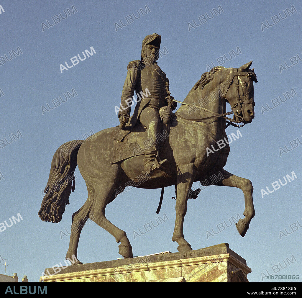 PABLO GIBERT ROIG (1853-1914). MONUMENTO A ESPARTERO EN LA PLAZA DEL ESPOLON, 1871 - FOTO AÑOS 60.