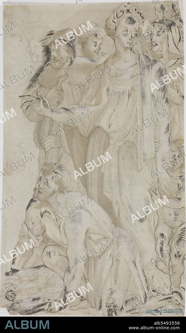 Woman and Nude Young Boy Surrounded by Figures, n.d.