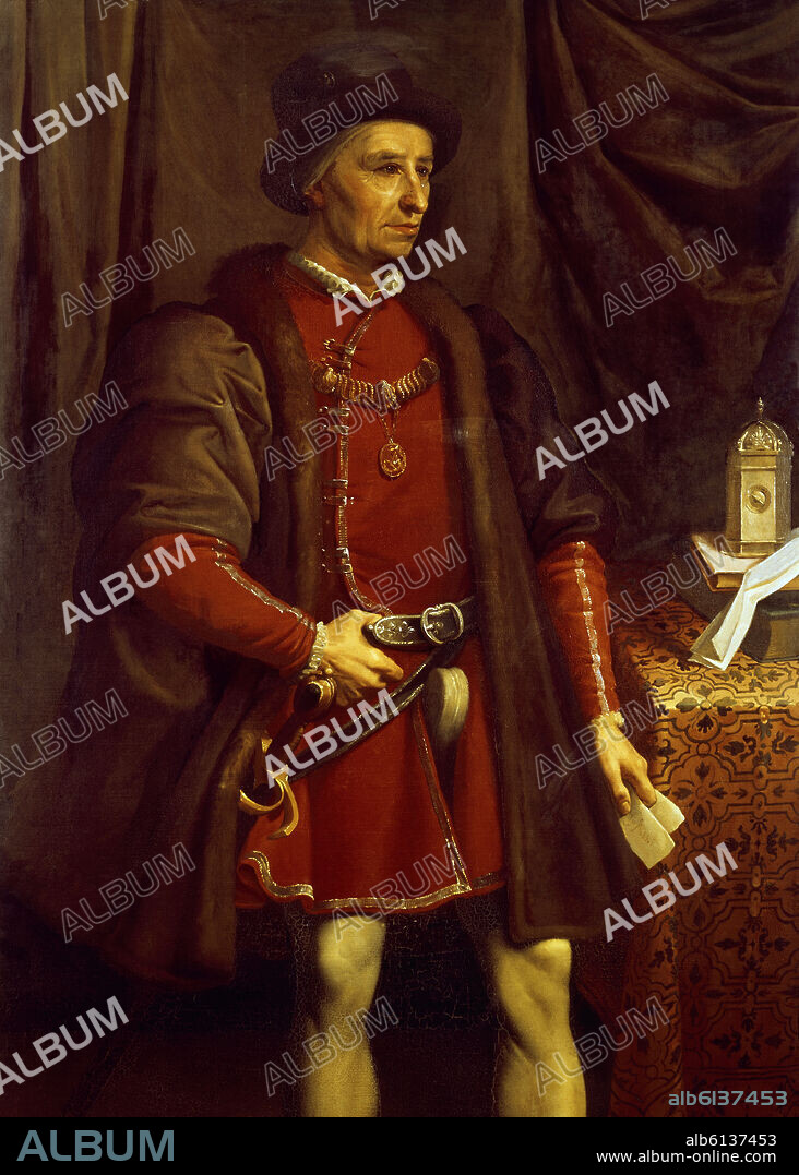 ANÓNIMO. LUIS XI DE FRANCIA ALIZADO DE ALFONSO V DE PORTUGAL - SIGLO XVI.