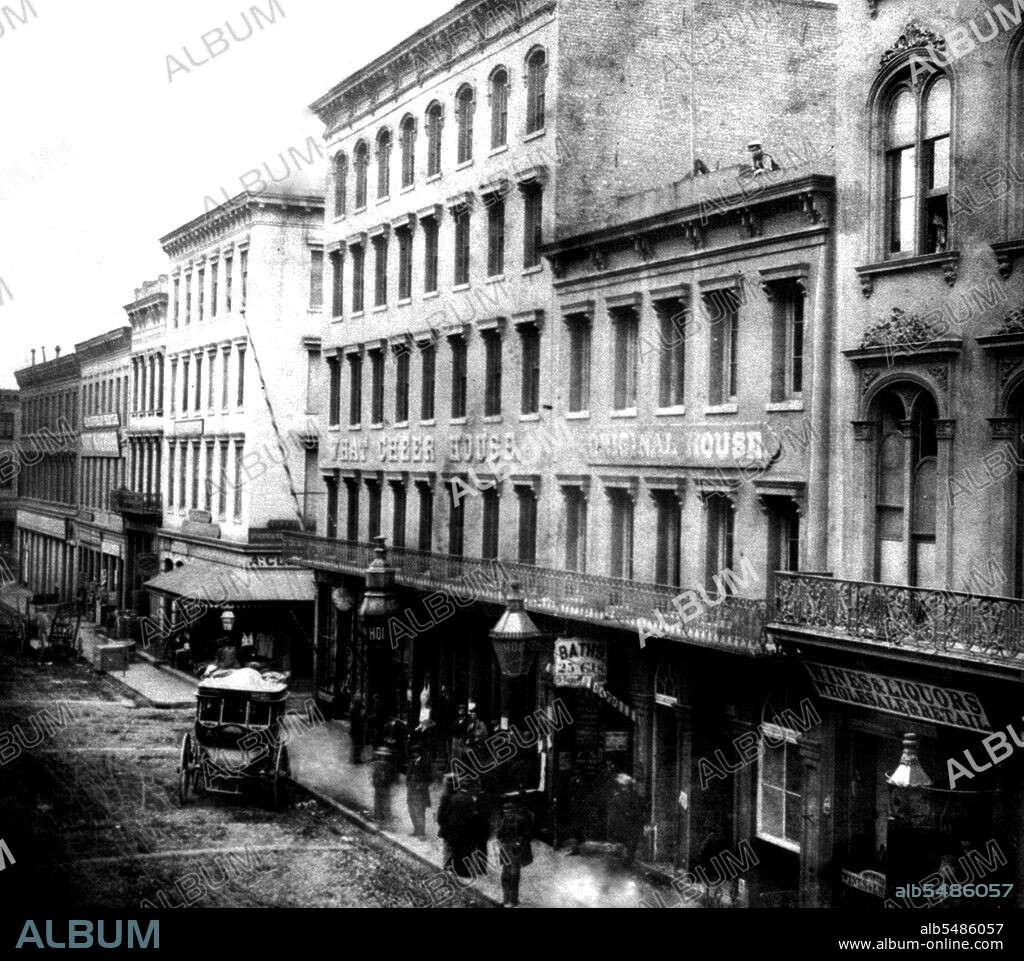 California History - What Cheer House, Sacramento St., San Francisco  circa 1866.
