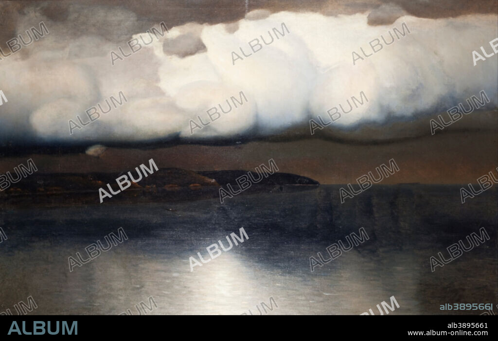 NIKOLAY NIKANOROVICH DUBOVSKOY. Became silence / Silence has settled / Quieted down / Calm Before the Storm Beängstigende Ruhe / drohende Stille. Date/Period: 1889 - 1890. Painting. Oil on canvas. Height: 85.6 cm (33.7 in); Width: 133 cm (52.3 in).