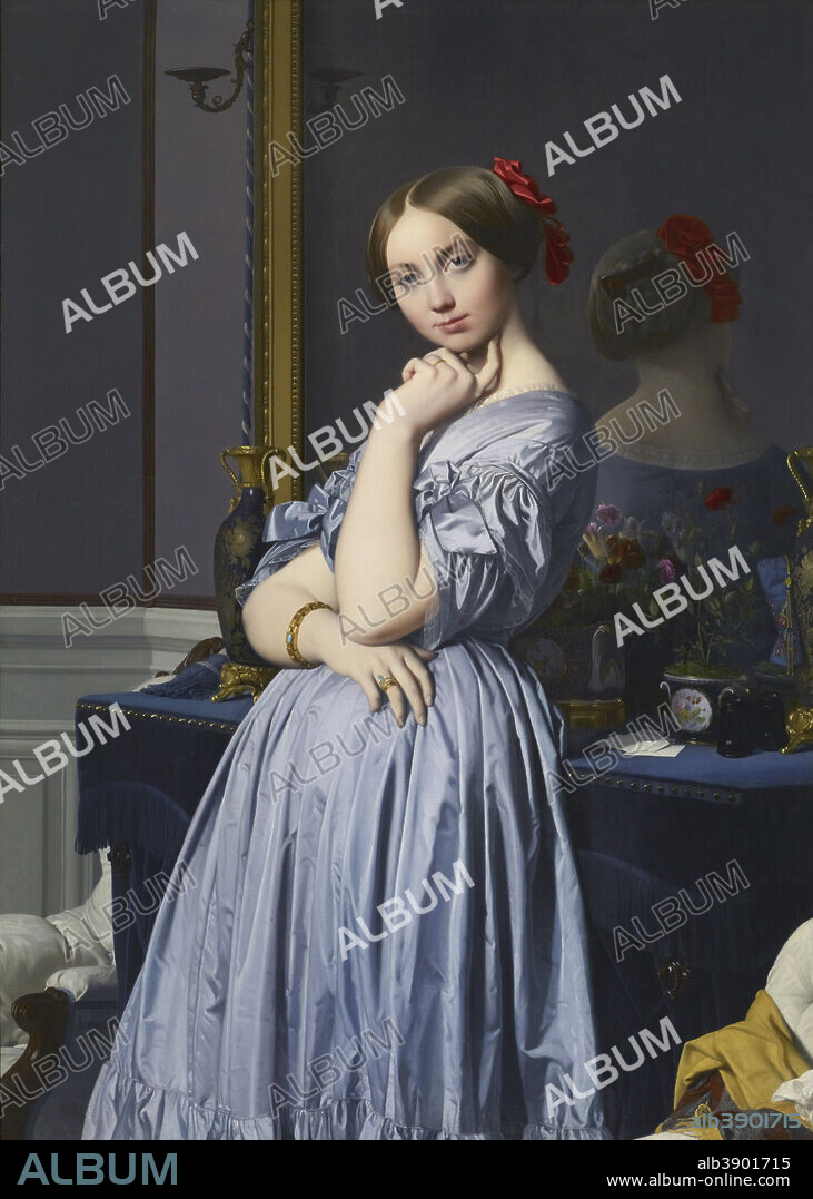 JEAN AUGUSTE DOMINIQUE INGRES. Portrait of Comtesse d'Haussonville. Date/Period: 1845. Painting. Oil on canvas. Height: 131.8 cm (51.8 in); Width: 92 cm (36.2 in).