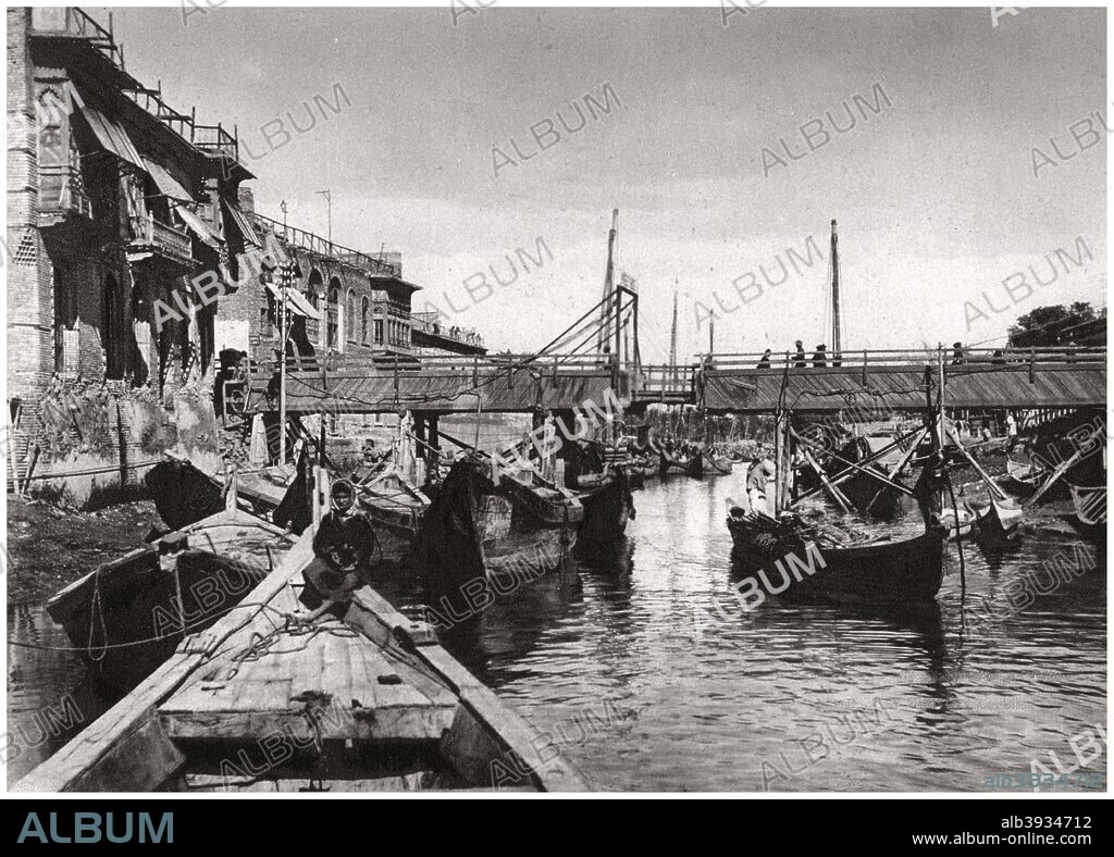 The Whiteley Bridge, Ashar Creek, Basra, Iraq, 1925. A print from Baghdad, Camera Studio Iraq, published by Hasso Bros, Rotophot AG, Berlin, 1925.