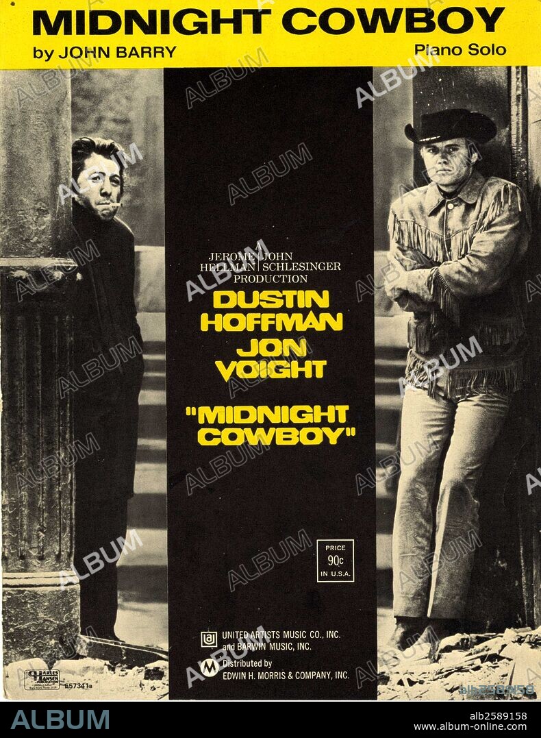 "Midnight Cowboy" a 1969 American drama film starring Dustin Hoffman and Jon Voight.